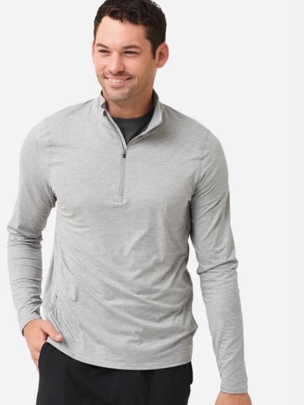NWT Vuori Ease Performance Light Heather Gray Quarter-Zip Pullover Size XL